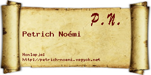 Petrich Noémi névjegykártya